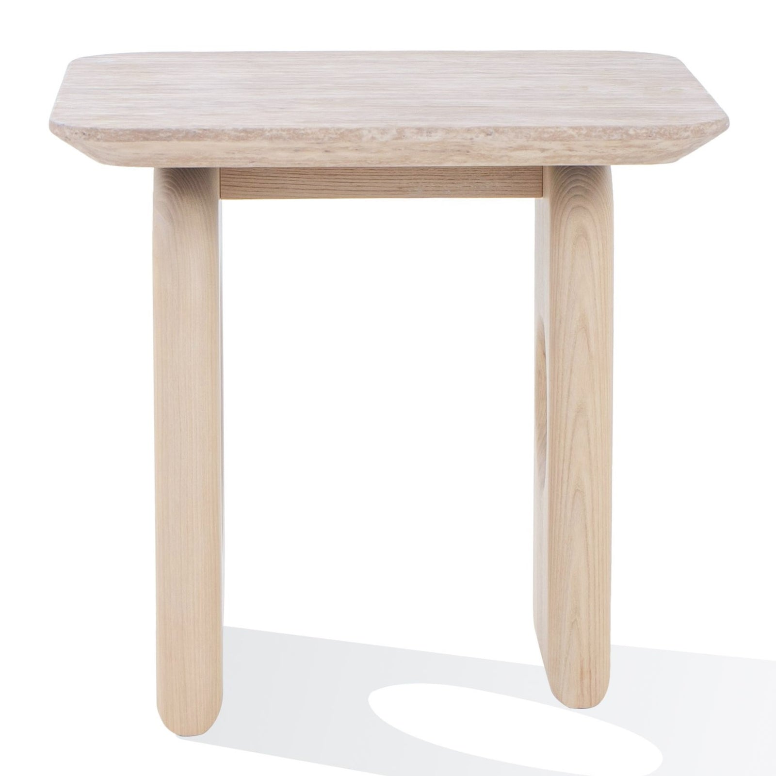 Osaka - Modern Faux Marble  Natural Ash End Table