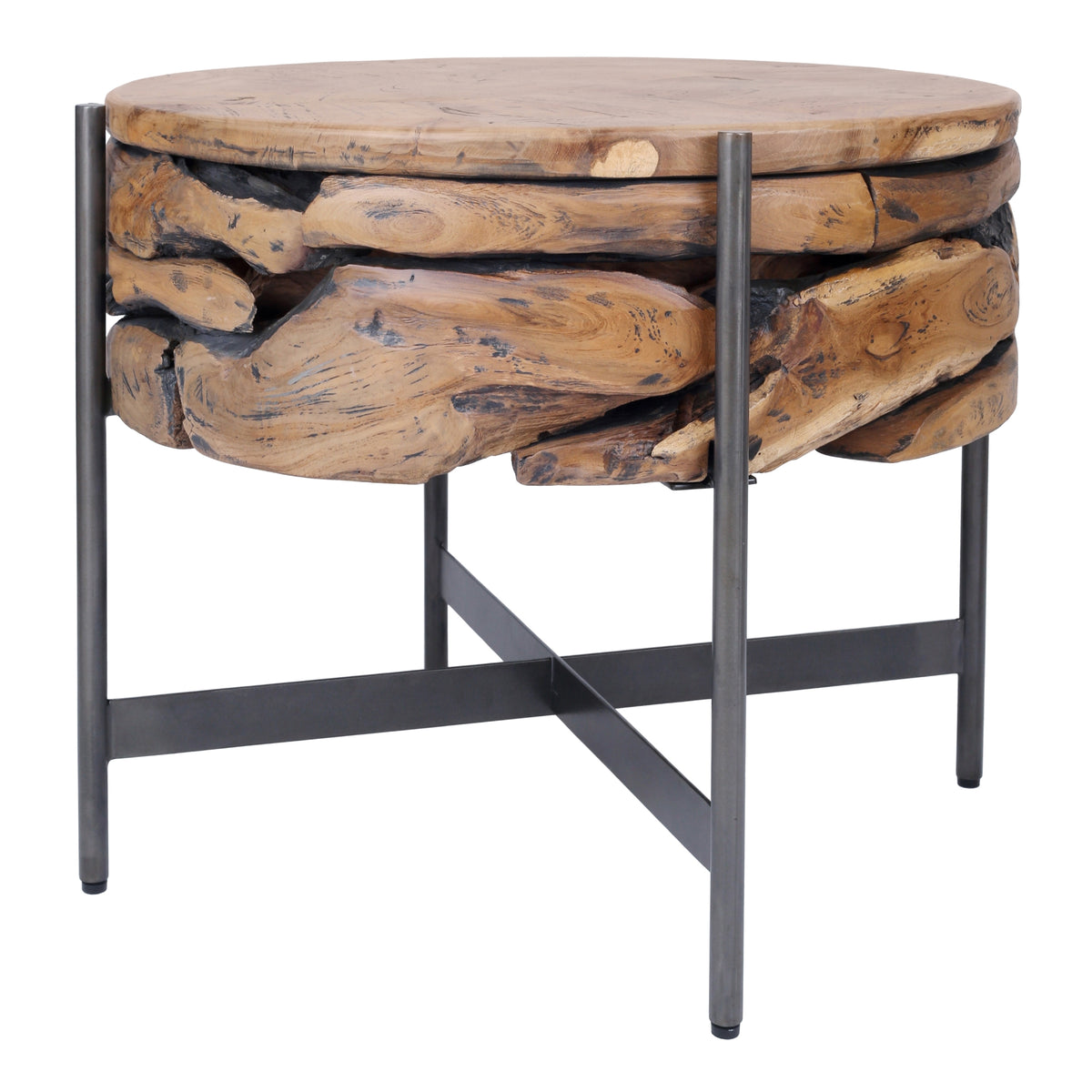 Bardo Reclaimed Teak Side/End Table - Natural