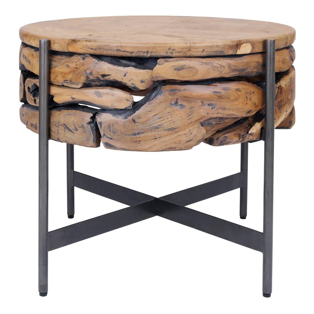 Bardo Reclaimed Teak Side/End Table - Natural - view 2