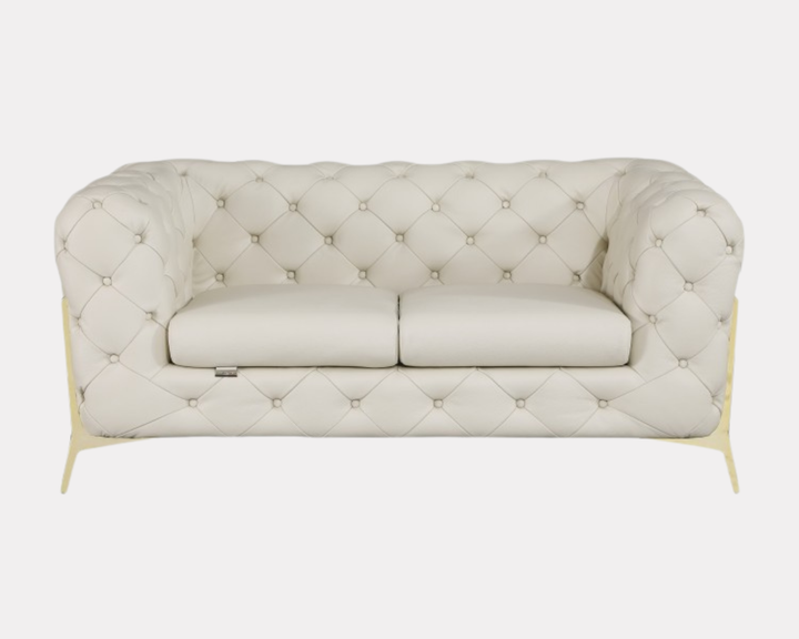 DivanItalia 970 Italian Leather Beige Loveseat