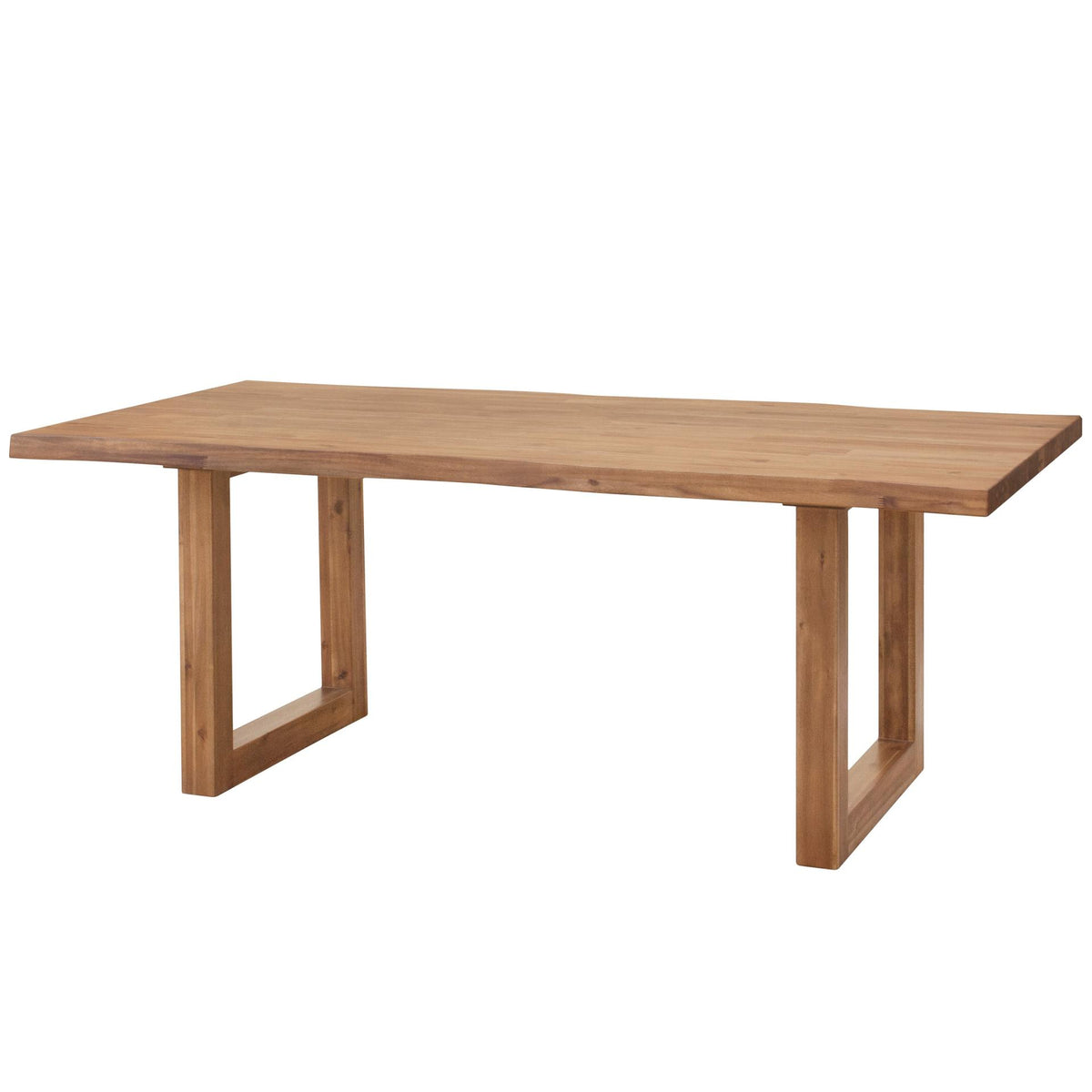 Windsor 79" Live-Edge Dining Table Wooden Legs - Newton Brown