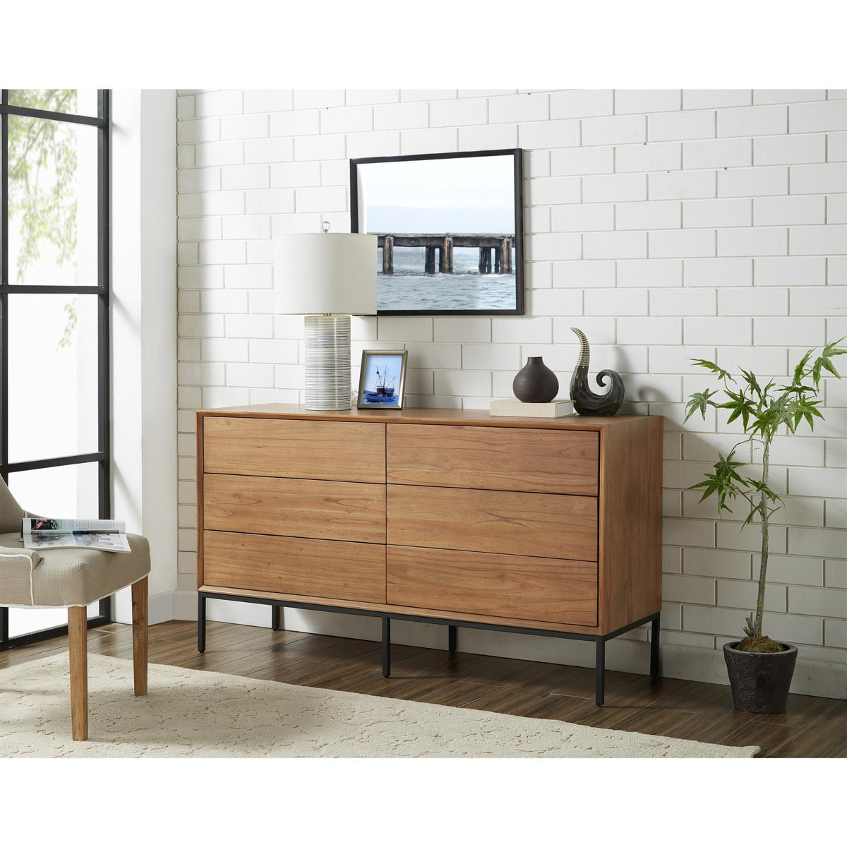 Hathaway Dresser 6 Drawers - Newton Brown - view 2