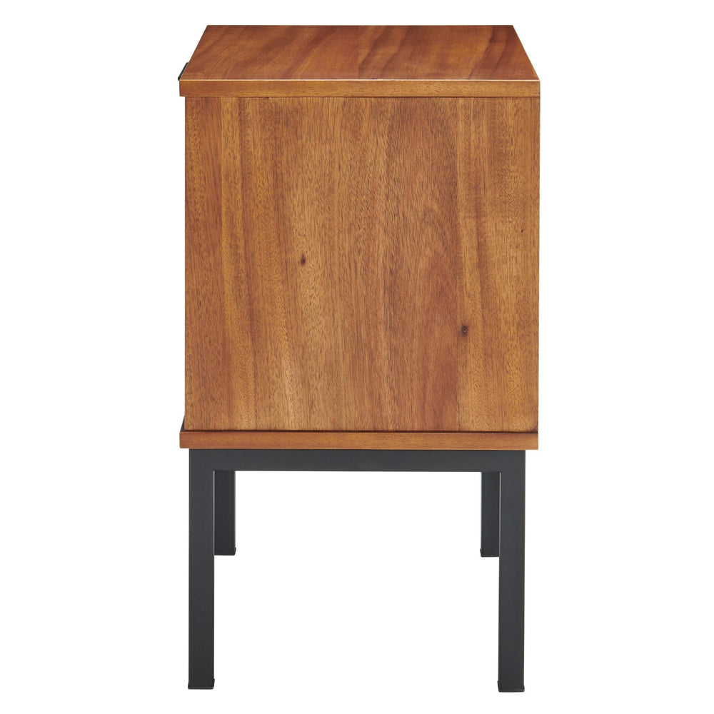 Caine Rattan Nightstand/Side Table - Brown - view 6