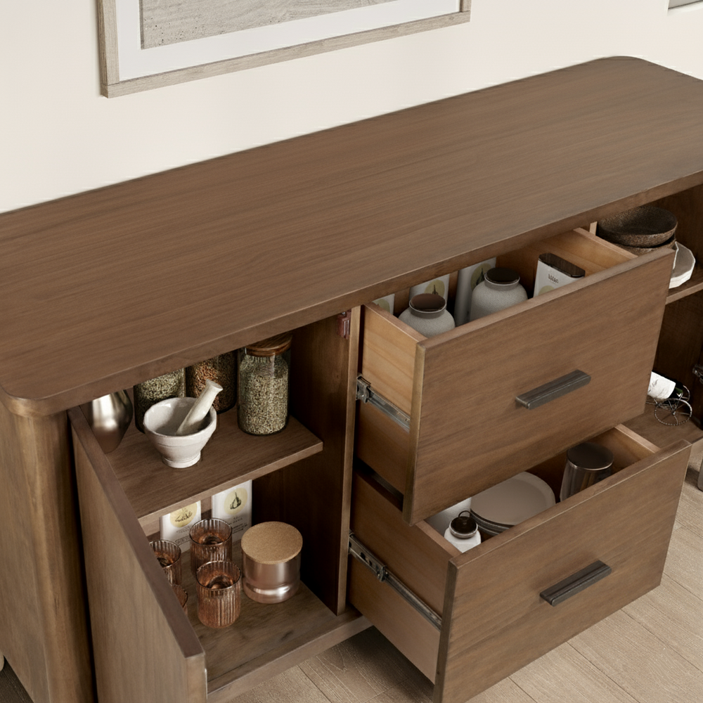 Bloomfield Sideboard 2 Drawers + 2 Doors - Dark Walnut - view 4