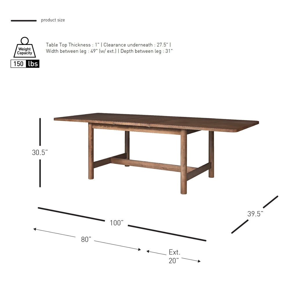 Bloomfield Butterfly Dining Table with 20" Extension - Dark Walnut - view 2