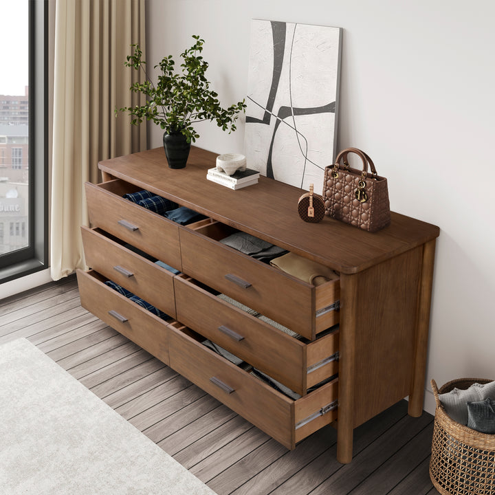 Bloomfield Dresser 6 Drawers - Dark Walnut - view 4