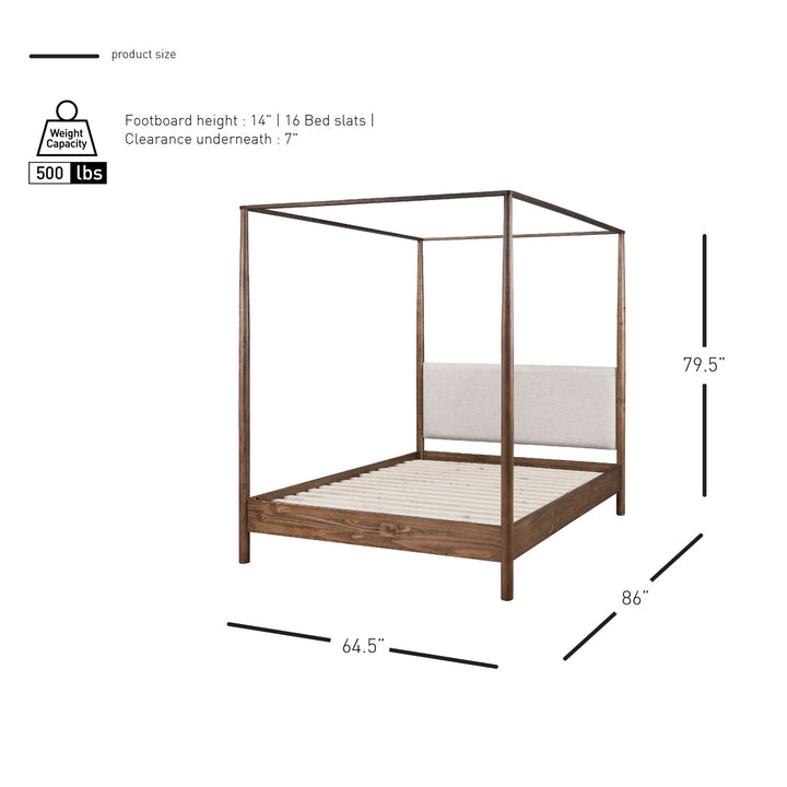 Bloomfield Queen Canopy Bed Set - Dark Walnut - view 2