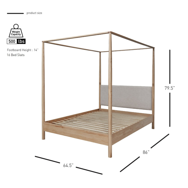 Bloomfield Queen Canopy Bed Set - Natural Pine - view 2