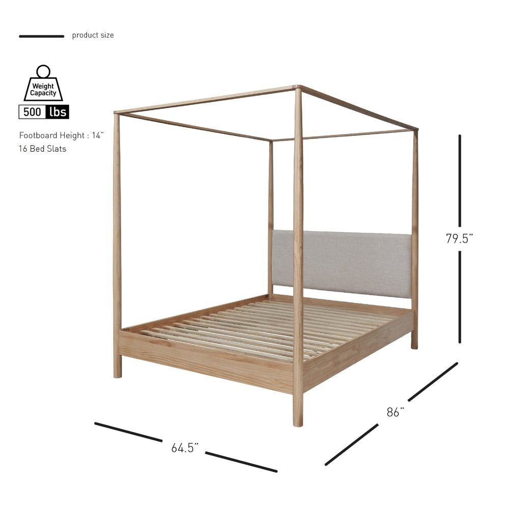 Bloomfield Queen Canopy Bed Set - Natural Pine - view 2
