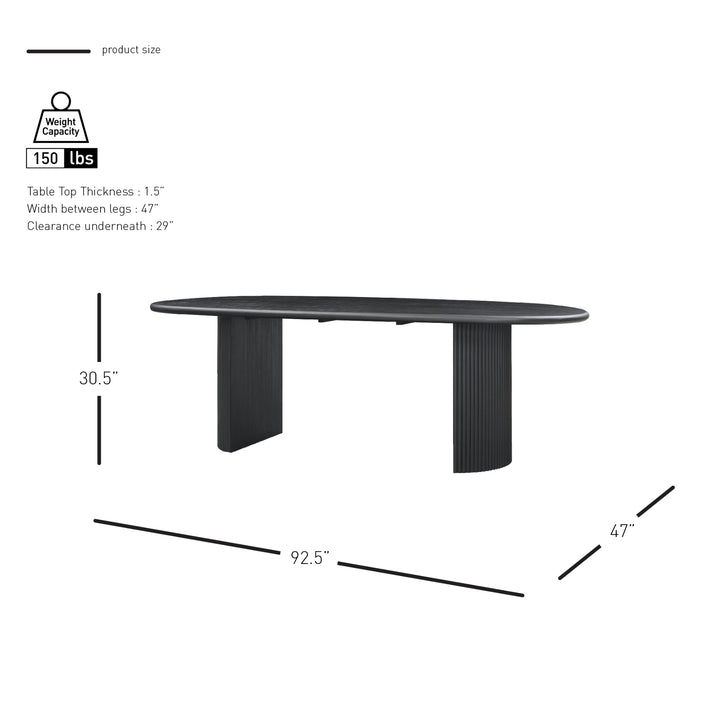 Aniston 92" Oval Dining Table - Black - view 2