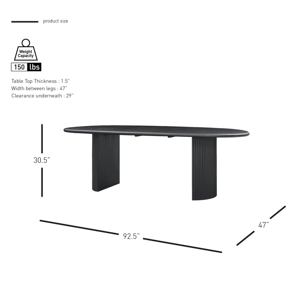 Aniston 92" Oval Dining Table - Black - view 2