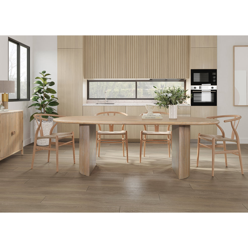 Aniston 93" Oval Dining Table - Natural Whitewash - view 2