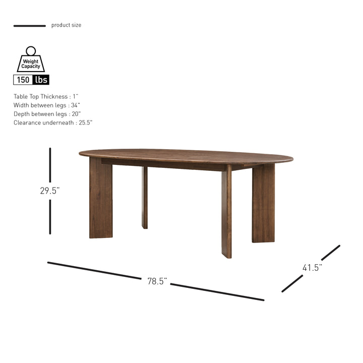 Drego 79" Oval Dining Table - Dark Walnut - view 2