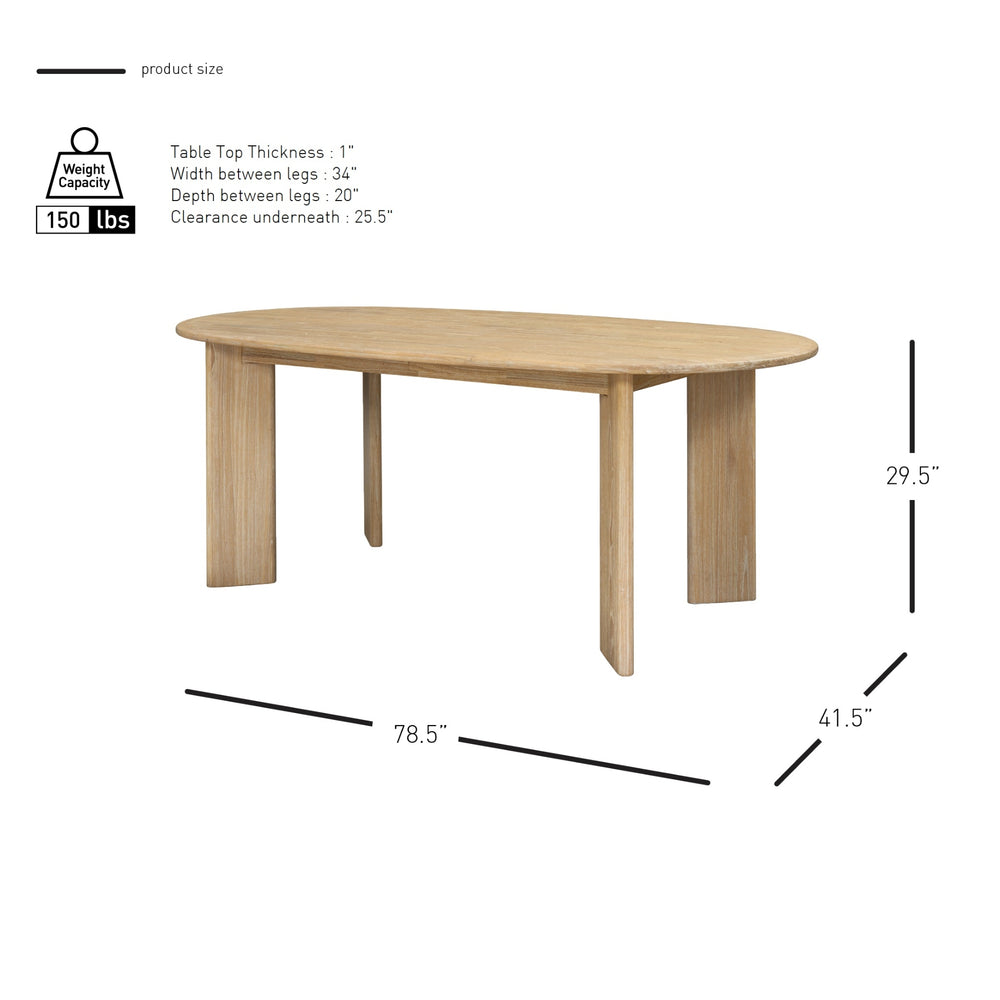 Drego 79" Oval Dining Table - Natural Whitewash