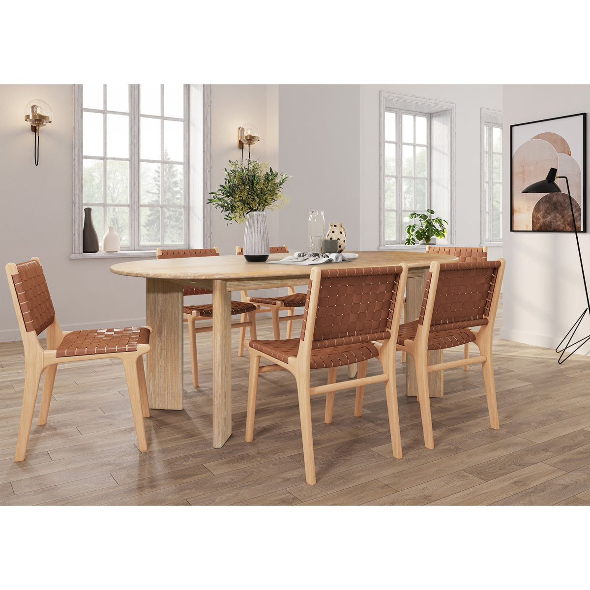 Drego 79" Oval Dining Table - Natural Whitewash - view 2