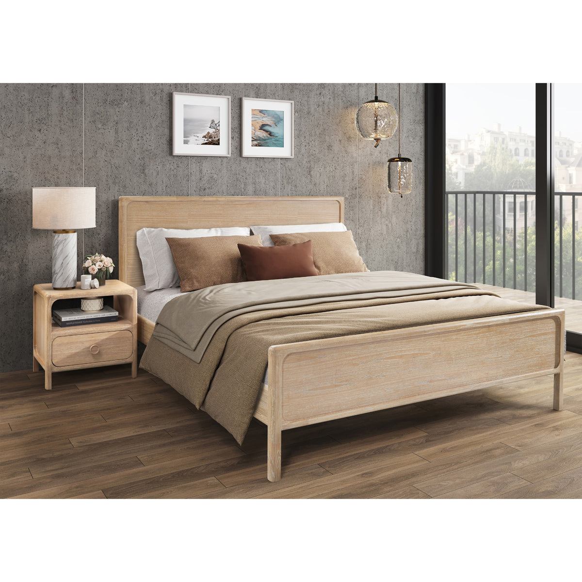Hansville King Bed Set - Natural Whitewash - view 2
