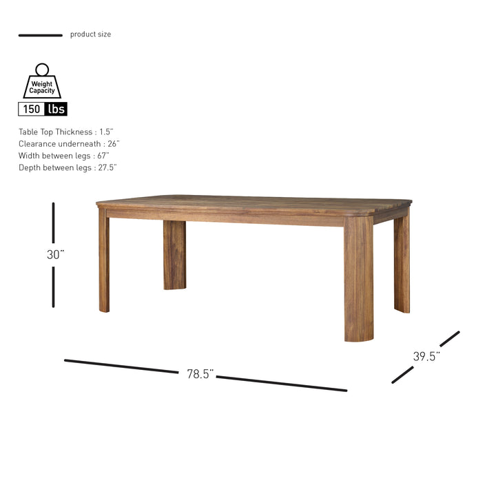 Wilmington 79" Dining Table - Brushed Brown - view 2