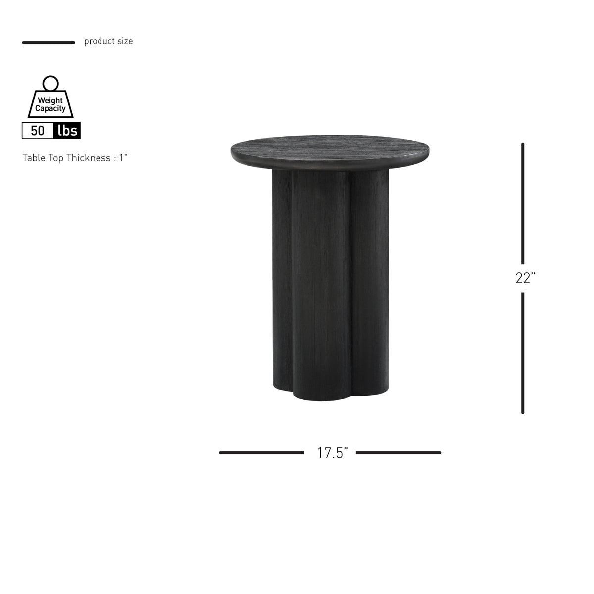 Mayville Side/End Table - Alto Black - view 2