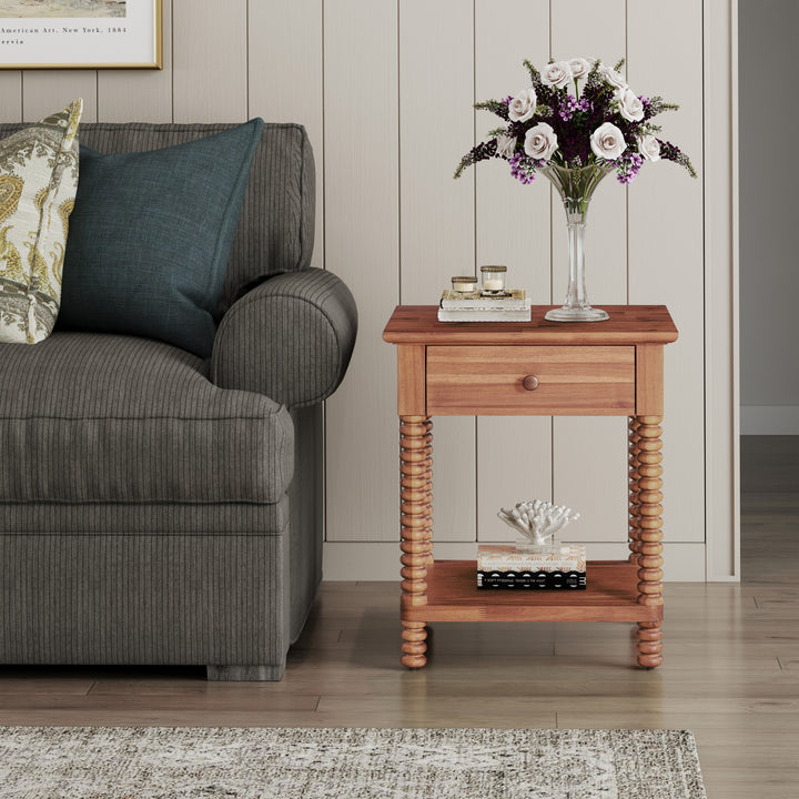 Azella Nightstand/Side Table - Brushed Brown - view 3