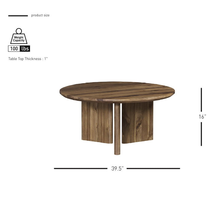 Petrilio Round Coffee Table - Hazelnut Brown - view 2
