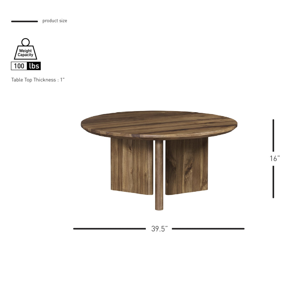 Petrilio Round Coffee Table - Hazelnut Brown - view 2