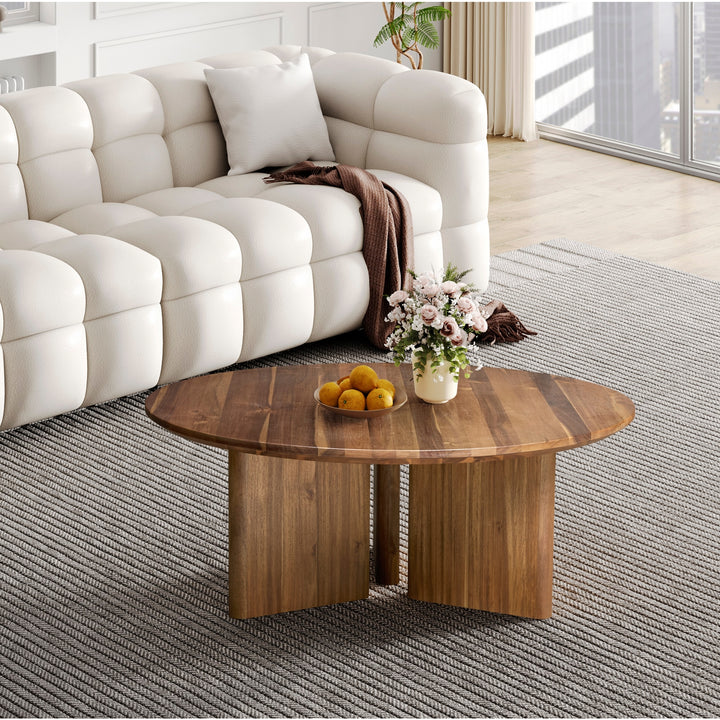 Petrilio Round Coffee Table - Hazelnut Brown - view 3
