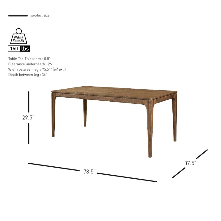 Hereford 79" Dining Table - Hazelnut Brown - view 2