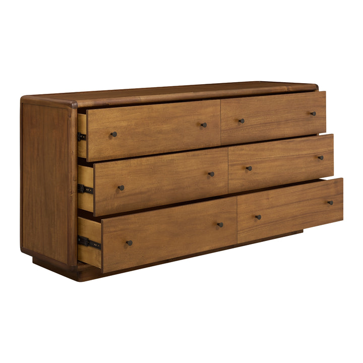Rosette Dresser 6 Drawers - Hazelnut Brown - view 9