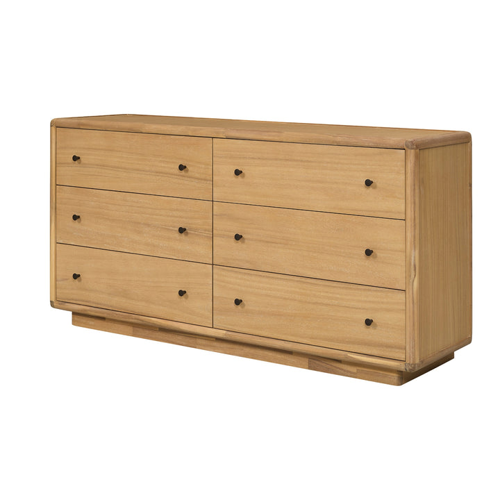 Rosette Dresser 6 Drawers - Light Natural