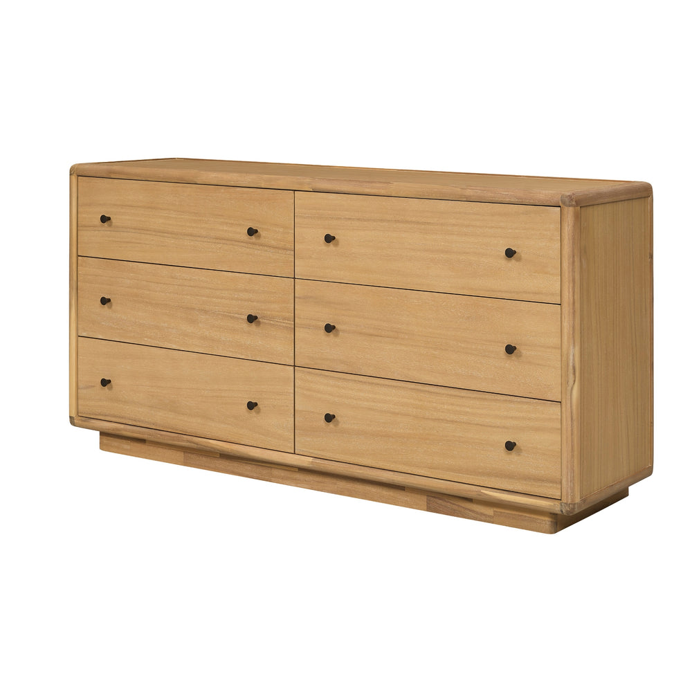 Rosette Dresser 6 Drawers - Light Natural