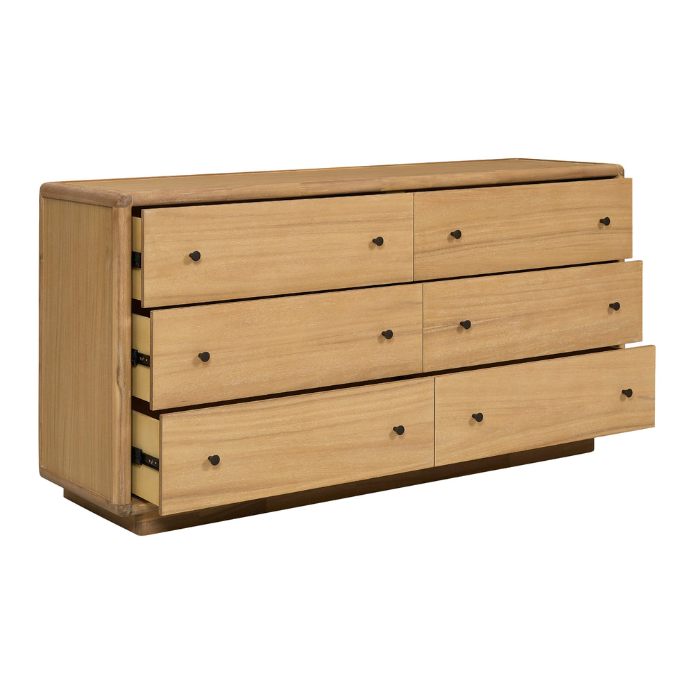Rosette Dresser 6 Drawers - Light Natural - view 9