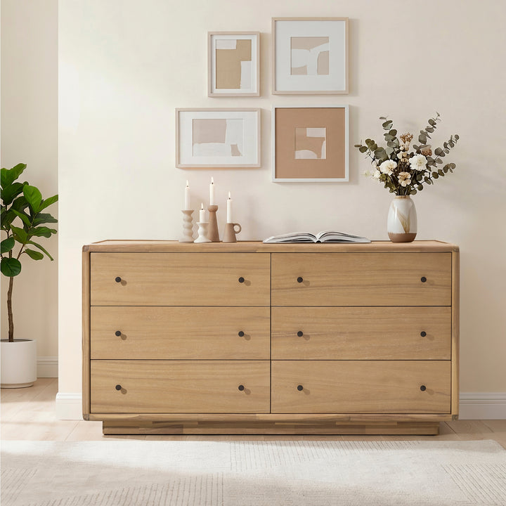 Rosette Dresser 6 Drawers - Light Natural - view 3