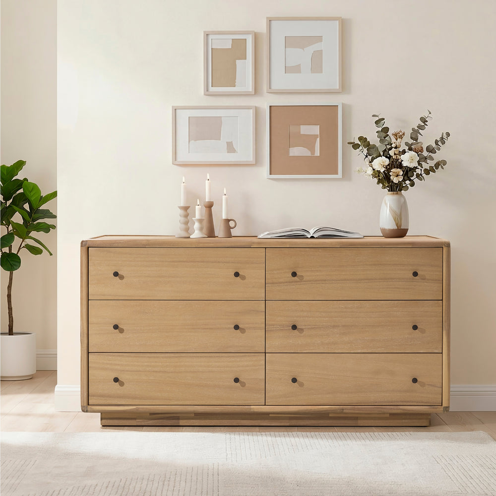 Rosette Dresser 6 Drawers - Light Natural - view 3