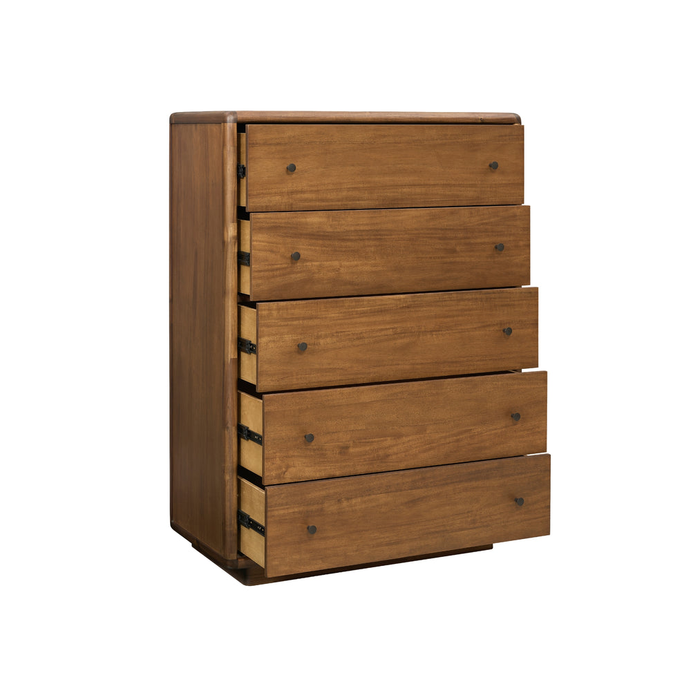 Rosette Dresser 5 Drawers - Hazelnut Brown - view 9