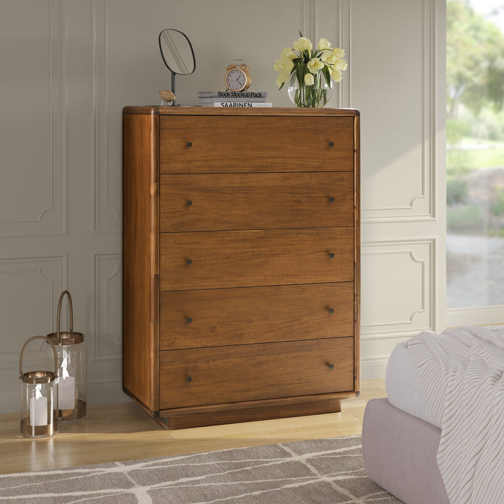 Rosette Dresser 5 Drawers - Hazelnut Brown - view 3