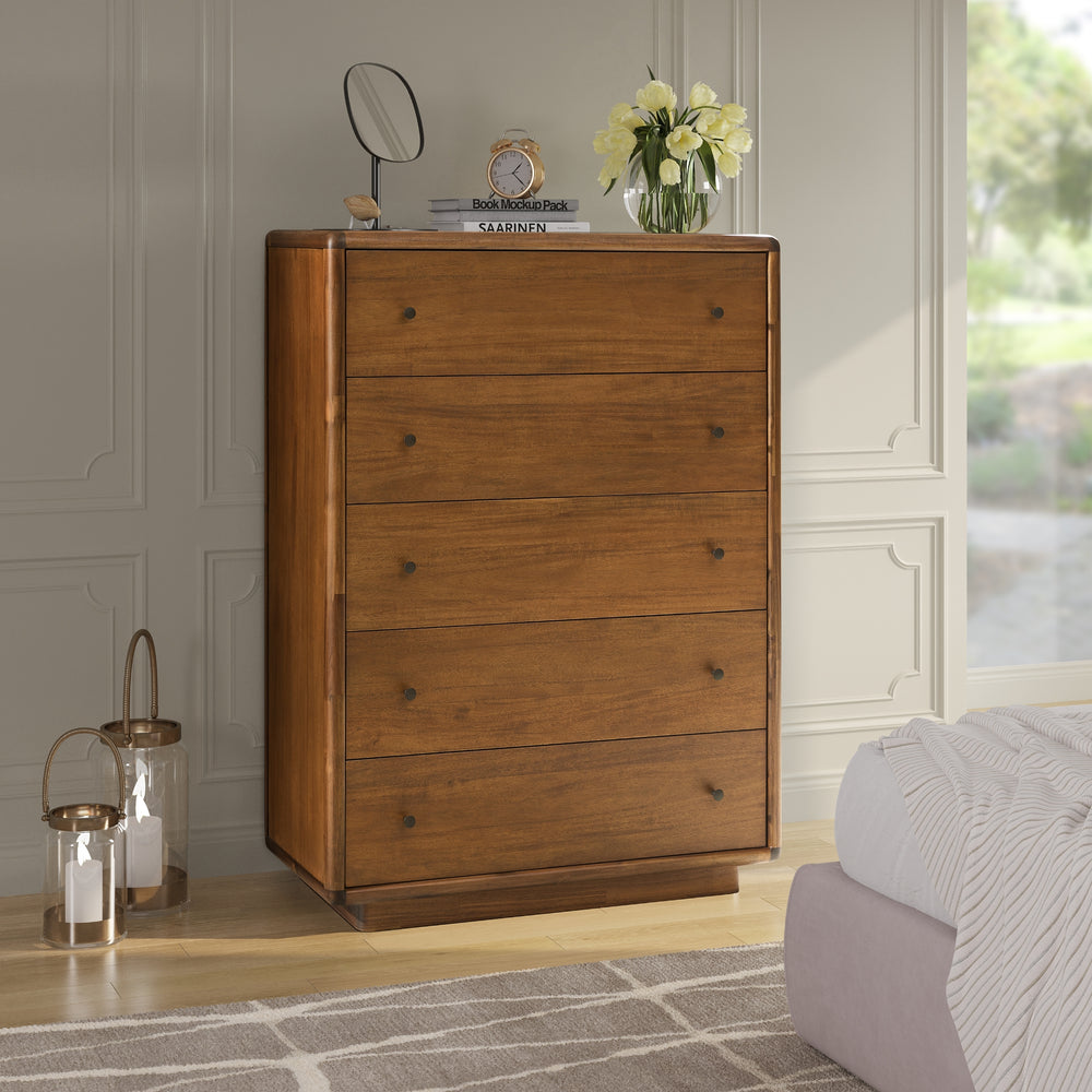 Rosette Dresser 5 Drawers - Hazelnut Brown - view 3