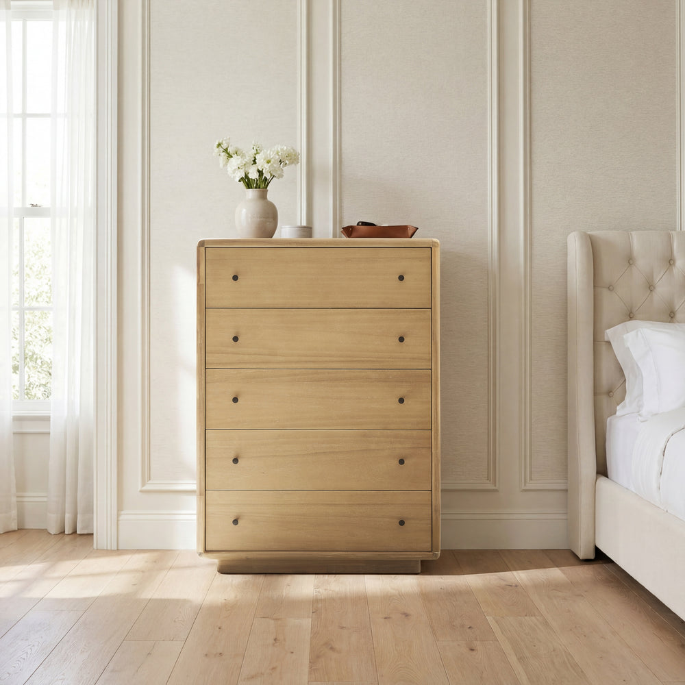 Rosette Dresser 5 Drawers - Light Natural - view 3