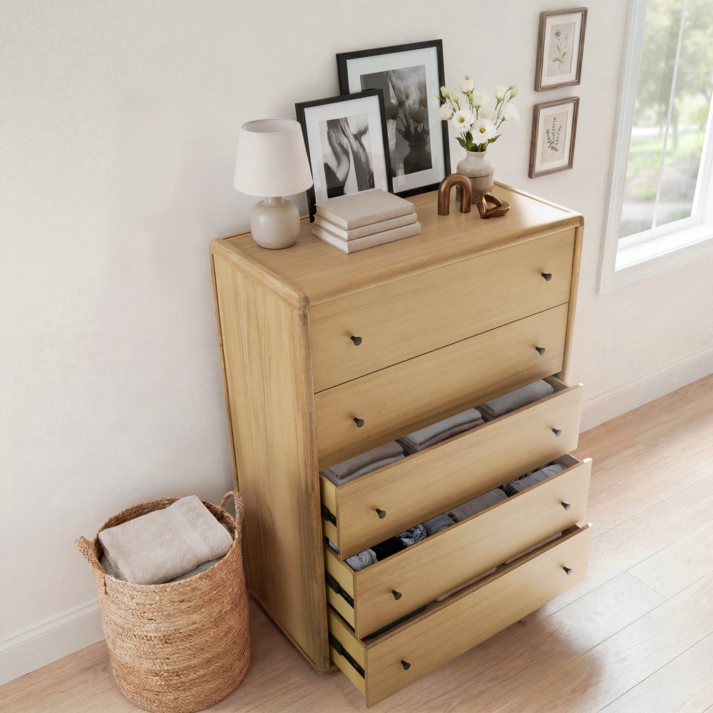 Rosette Dresser 5 Drawers - Light Natural - view 4