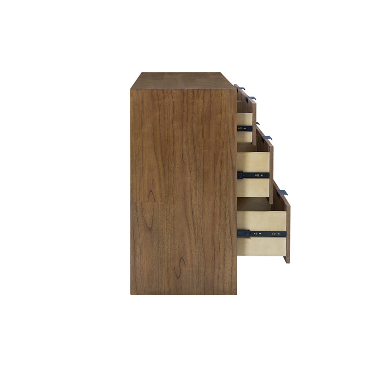 Kingston Herringbone Dresser 6 Drawers - Hazelnut Brown - view 10