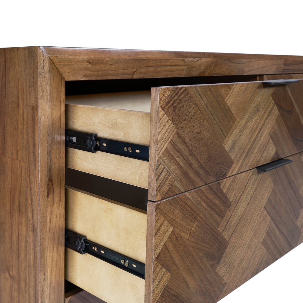 Kingston Herringbone Dresser 6 Drawers - Hazelnut Brown - view 11