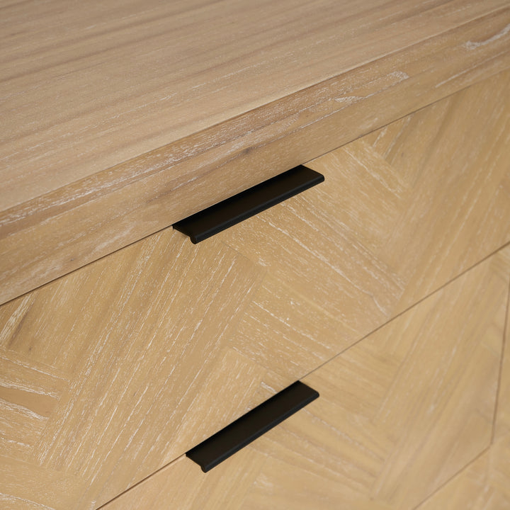 Kingston Herringbone Dresser 6 Drawers - Light Natural - view 12