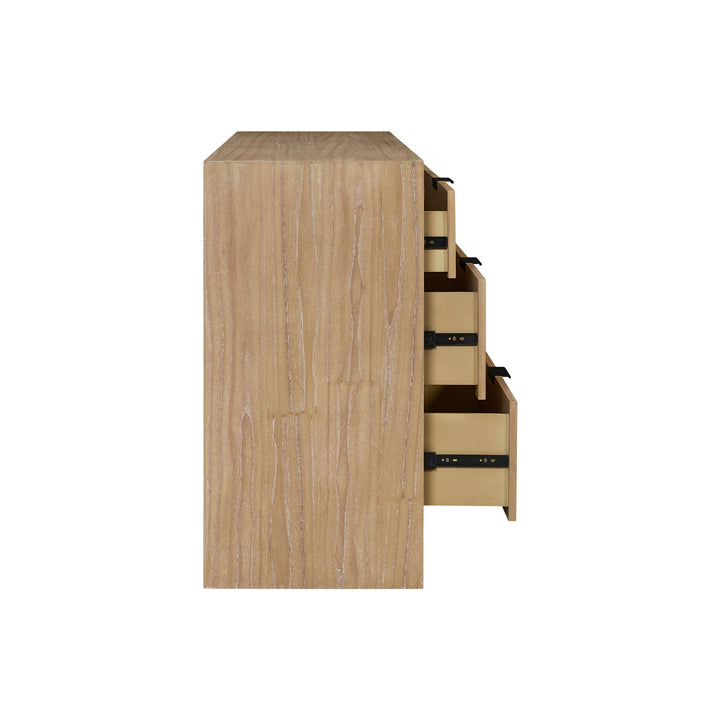 Kingston Herringbone Dresser 6 Drawers - Light Natural - view 10