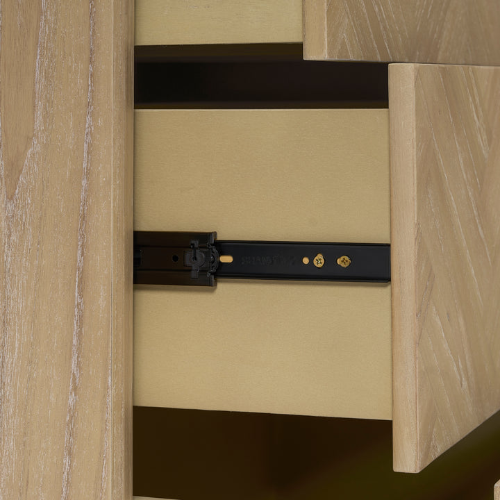 Kingston Herringbone Dresser 6 Drawers - Light Natural - view 11