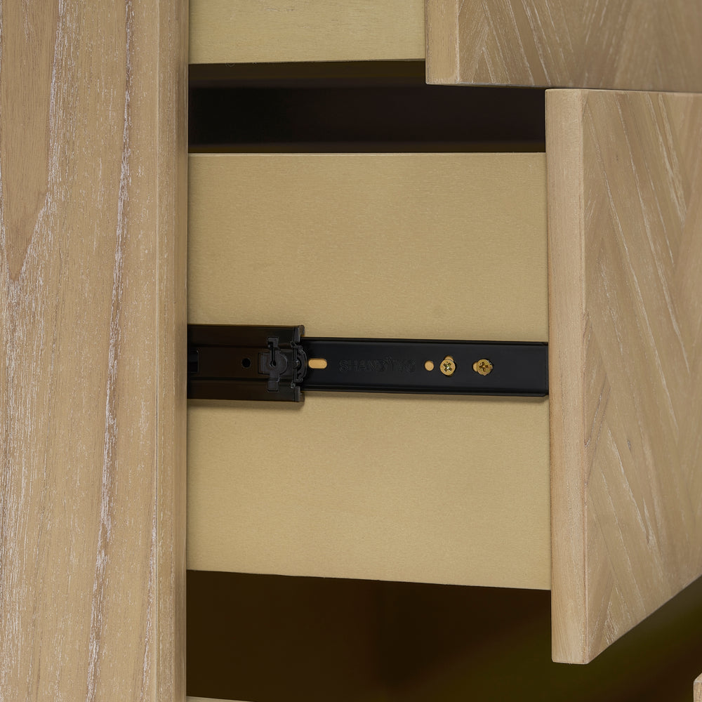 Kingston Herringbone Dresser 6 Drawers - Light Natural - view 11