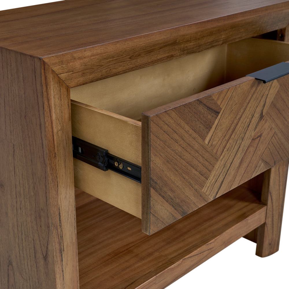Kingston Herringbone 30" Nightstand/Side Table - Hazelnut Brown - view 12