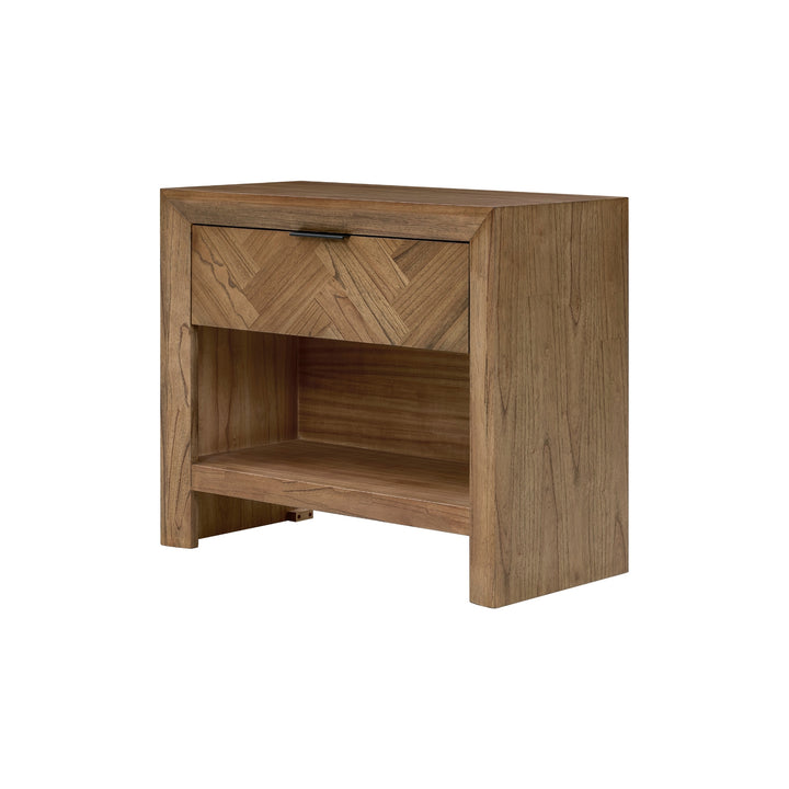 Kingston Herringbone 30" Nightstand/Side Table - Hazelnut Brown