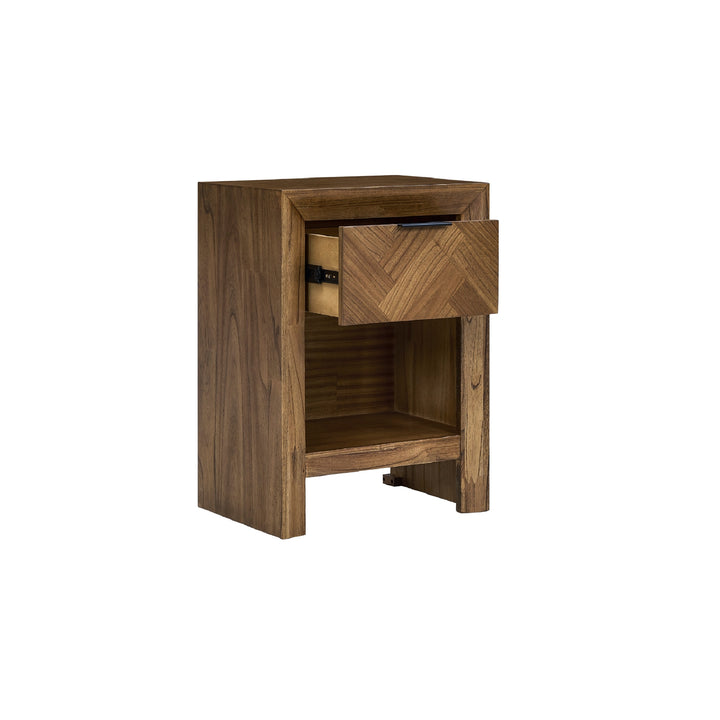 Kingston Herringbone 20" Nightstand/Side Table - Hazelnut Brown - view 10