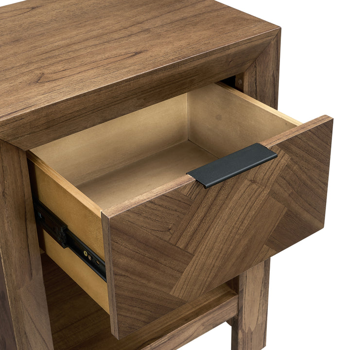 Kingston Herringbone 20" Nightstand/Side Table - Hazelnut Brown - view 11