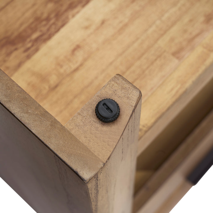 Kingston Herringbone 20" Nightstand/Side Table - Hazelnut Brown - view 14