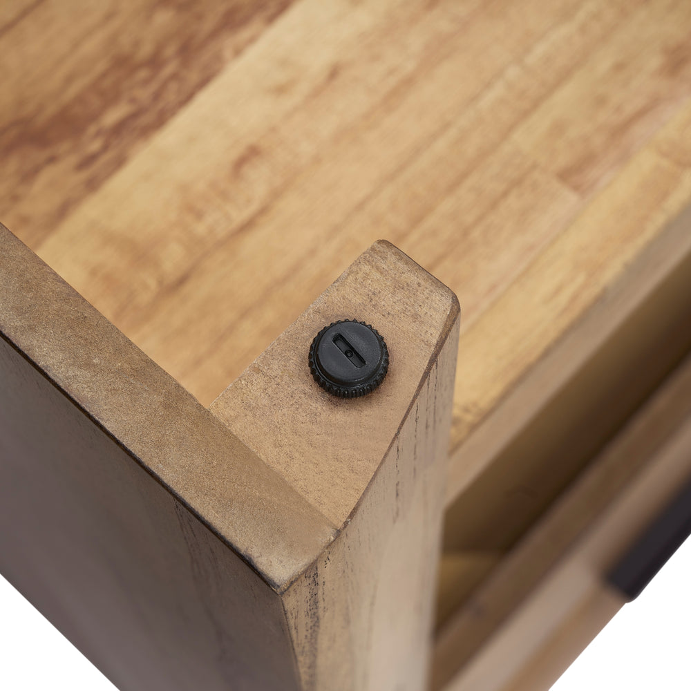 Kingston Herringbone 20" Nightstand/Side Table - Hazelnut Brown - view 14